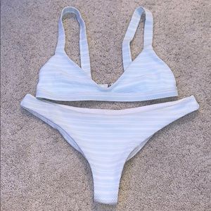 Baby blue/ white bikini